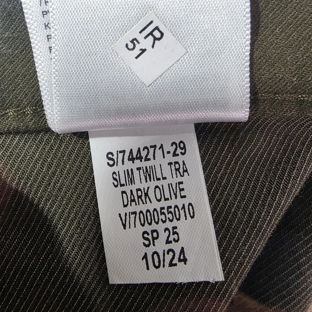 Banana Republic Slim Fit Traveler Pants Mens 36x30 Dark Olive Italian Fabric NWT